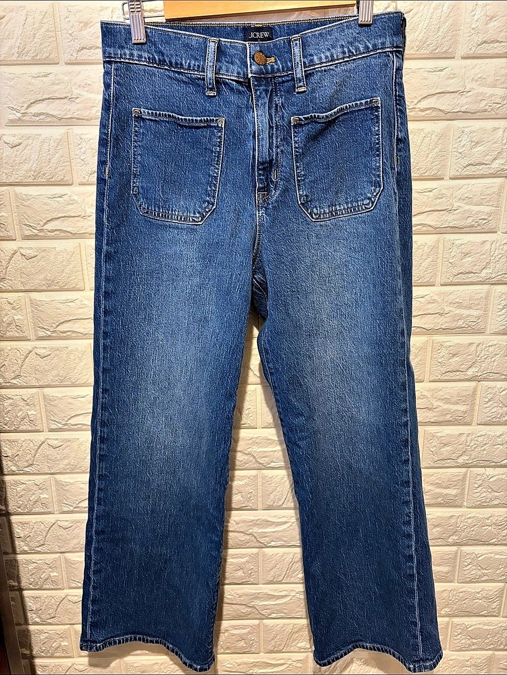 J.Crew Wide-Leg Crop Jean Blue Waist 27
